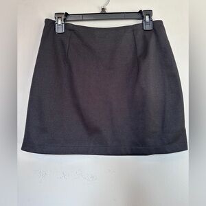 Classic Wool Blend Mini Skirt - Dark Charcoal